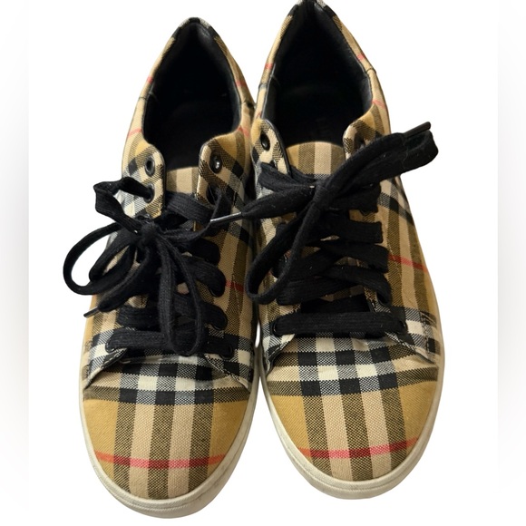 Burberry Womens Plaid Sneakers Size 8 - Picture 3 of 9